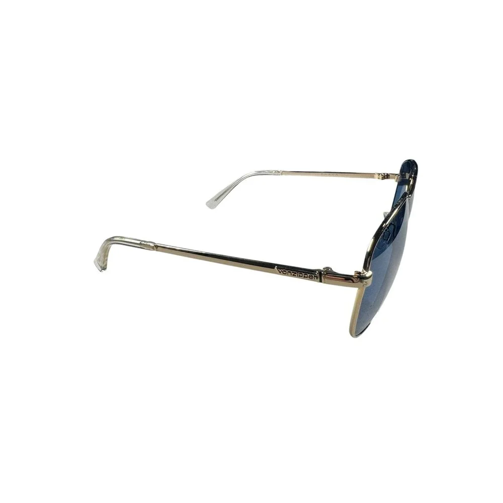 Von Zipper Gold Aviator Sunglasses VZ FARVA Frame w/ Blue Lenses VTG